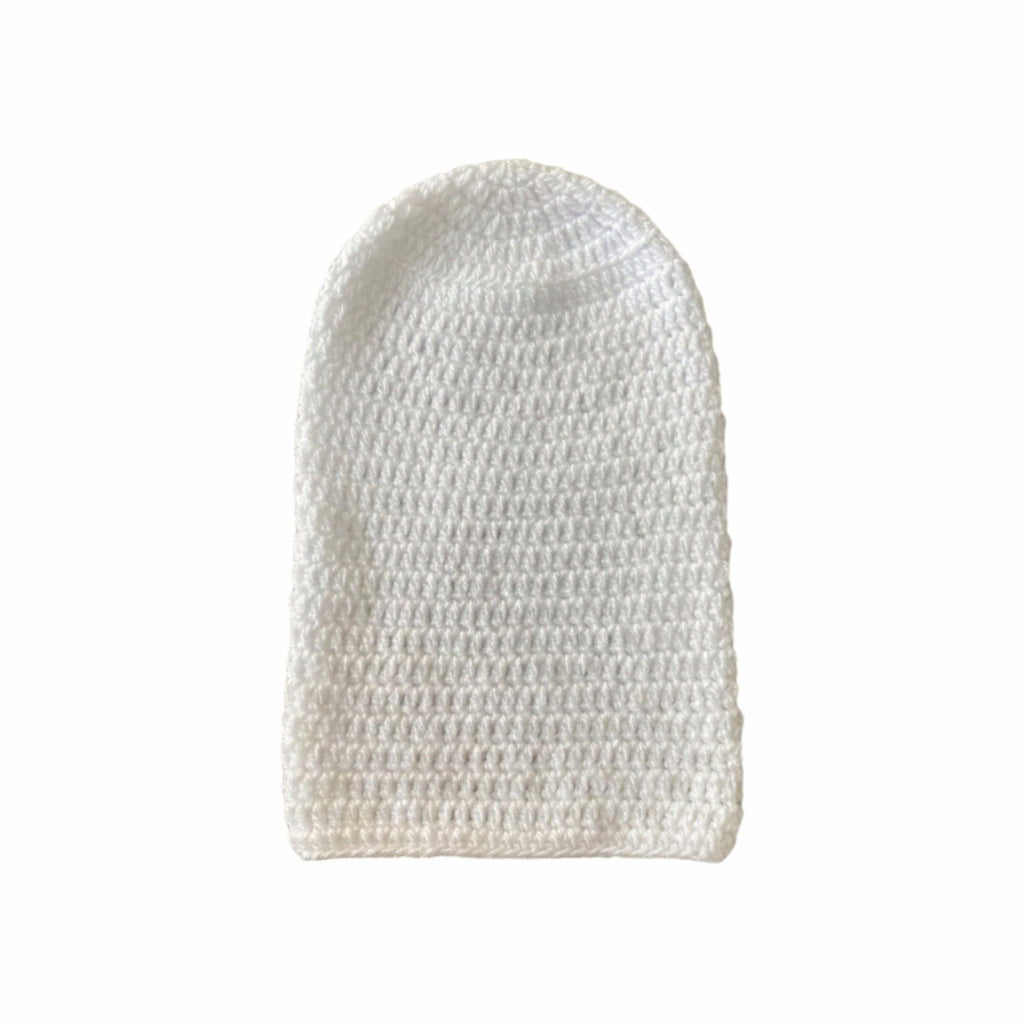 White slouchy beanie