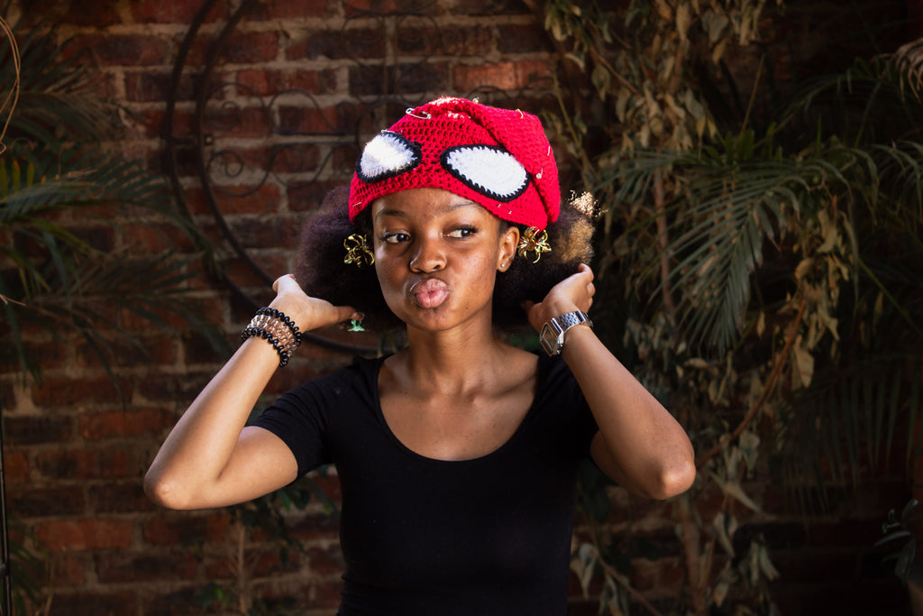 Red slouchy beanie